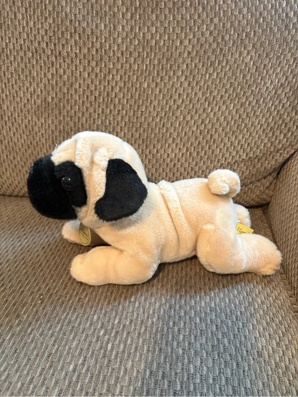 Plush Pug Stuffed Animal - Cream and Black
